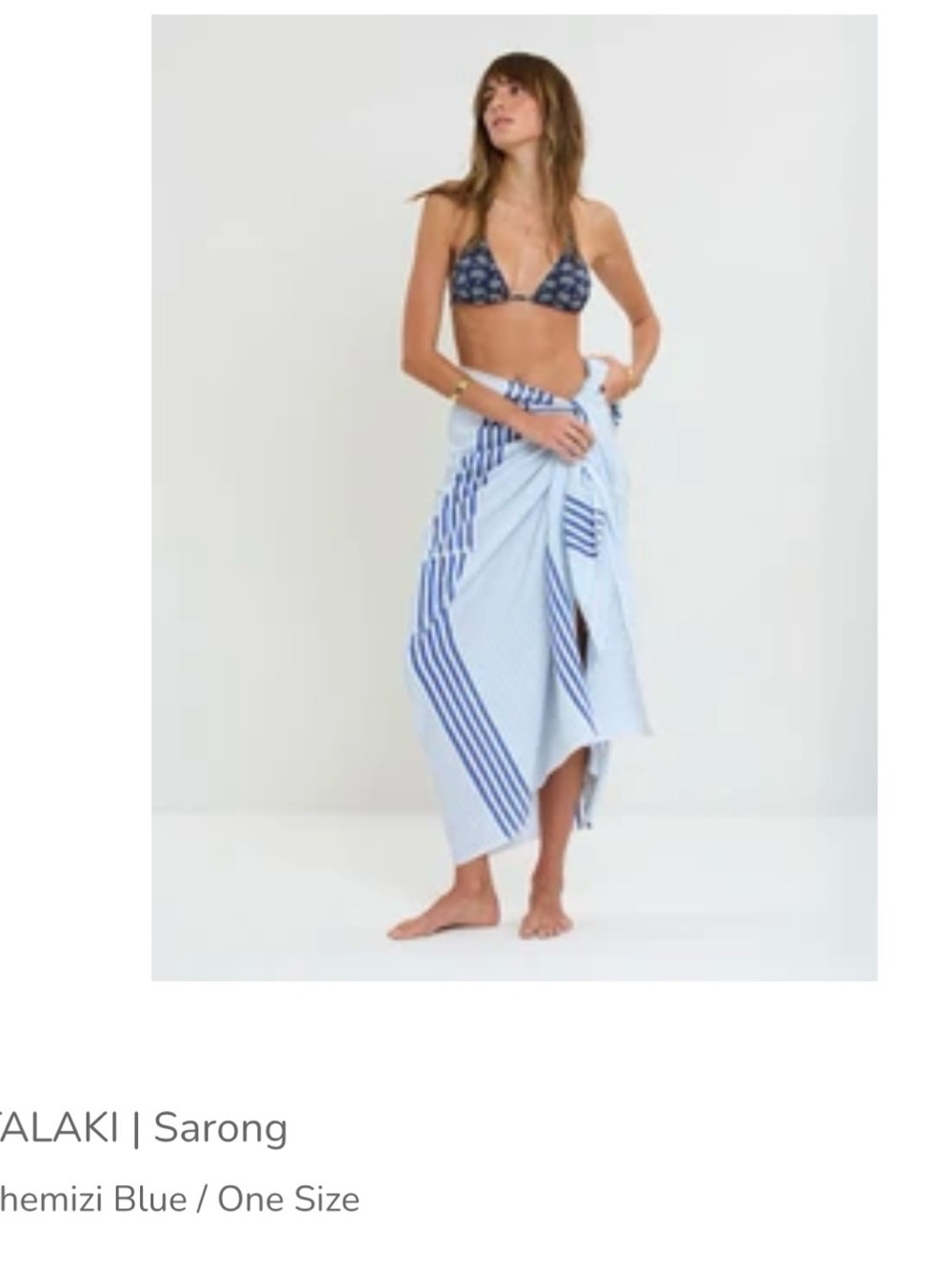 Lemlem Chemizi Blue Striped Sarong Wrap